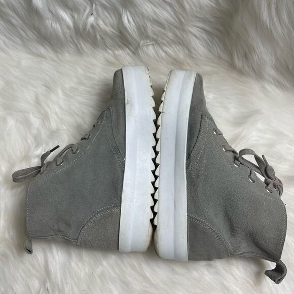 Shellys London made in Italy gray leather suede platform lace up boots S… - Picture 5 of 9